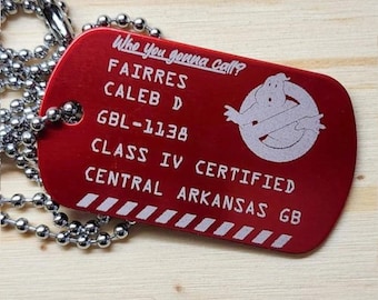 Custom Engraved Paranormal Investigator Dog Tags | Personalized Metal ID Tags | Cosplay Accessory, Collector Gift, Sci-Fi Fan Gear