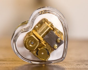 Spirited Away Music Box / Crystal Glass Heart Gift / Valentine Gift