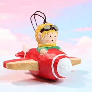 Little Prince Wooden Car Pendan Ornament / Car Diffuser /  Hand-Carved / Personalized Engraved Name Valentine Gift