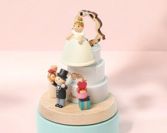 Wooden Proposal Music Box - Bride and Groom | Wedding Gifts | Valentine's Day| Couples Wife Girlfriend Gift | Hen Party| Handcrafted Puppet