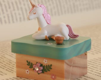 Unicorn Music Box- Engraved Name Keepsake -  Baptism Gift - Valentine Gift - Babygirl Birthday Gift