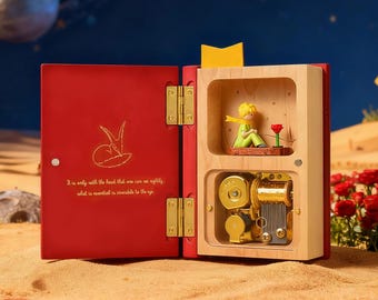 Personalized The little Prince Music Box | Custom Love Letter Book |  Engraved Name | Birthday keepsake  | Baby Shower Gift| Mom Gift