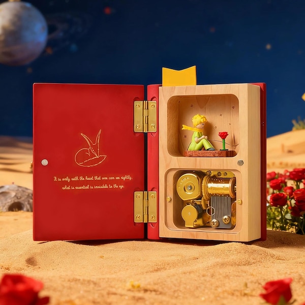 Personalized The little Prince Music Box | Custom Love Letter Book |  Engraved Name | Birthday keepsake  | Baby Shower Gift| Mom Gift