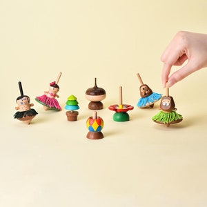 Spinning Top/Wood Tops/Wood Toy/Party Favor Toy/Old Time Toy/PastTime Toy/Educational Toy/Wooden Toy/ Hand Spin Top/Christmas Gift/Santa Top