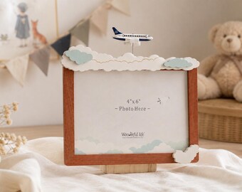 Airplane Photo Frame Music Box| Birthday  Keepsake  Gift | BabyShower  Newborn Gift | Home Decor | Valentine Gift|  Plane Toy |4x6 Picture