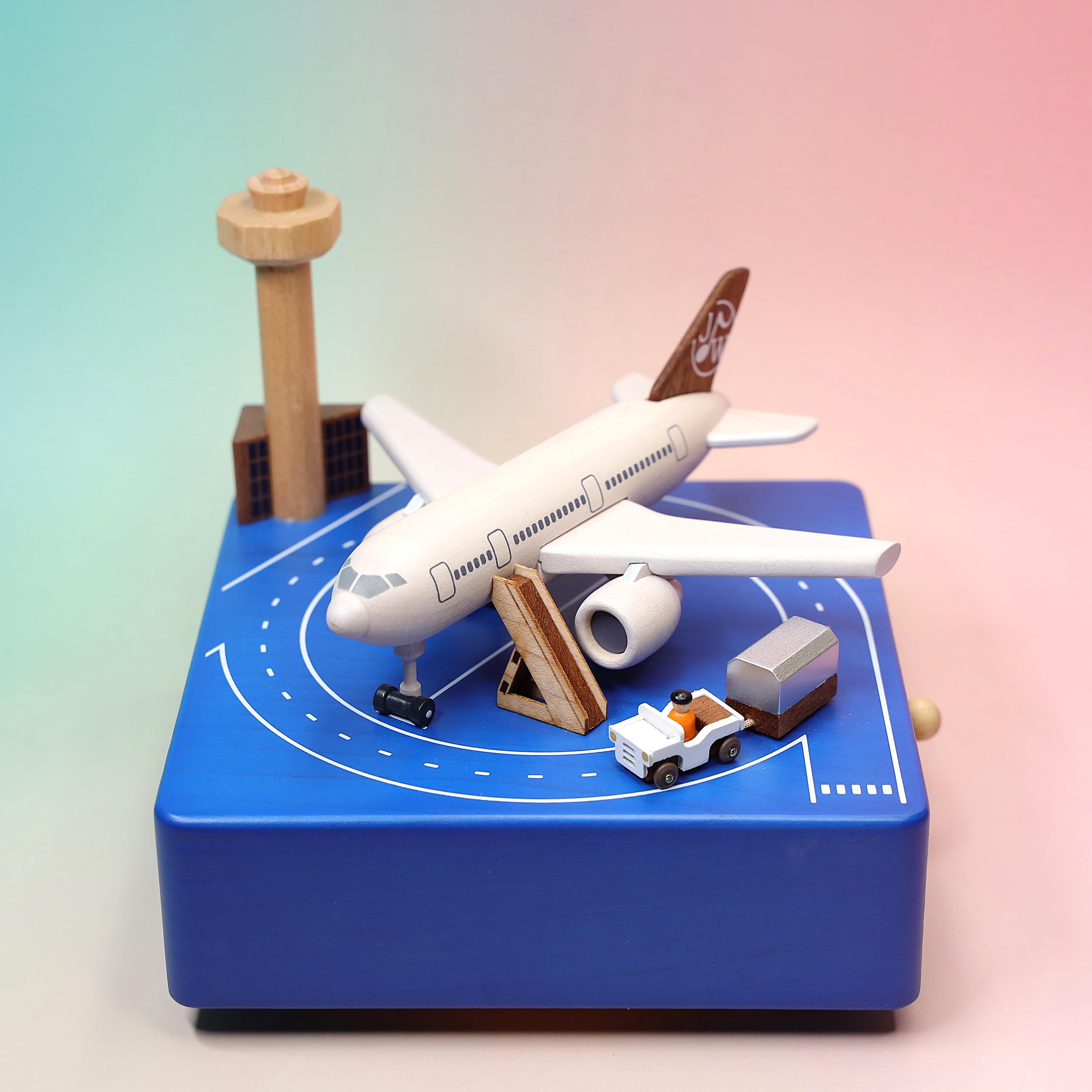 Airplane Music Box – Personalized Name & Date Gift – Wooderful
