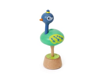 Peacock Spinning Top/ Flamingo Gift/ Vintage Gifts / Wood Toy / Old Time Toy / Gift for Friend / Gift for Boy/Birthday Gift/Creative Gift
