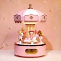 Personalized Carousel Music Box with Lights, 6 Melodies, Custom Name Engraving, Baby Girl Gift, Newborn Keepsake, Baby Shower, Birthday Gift