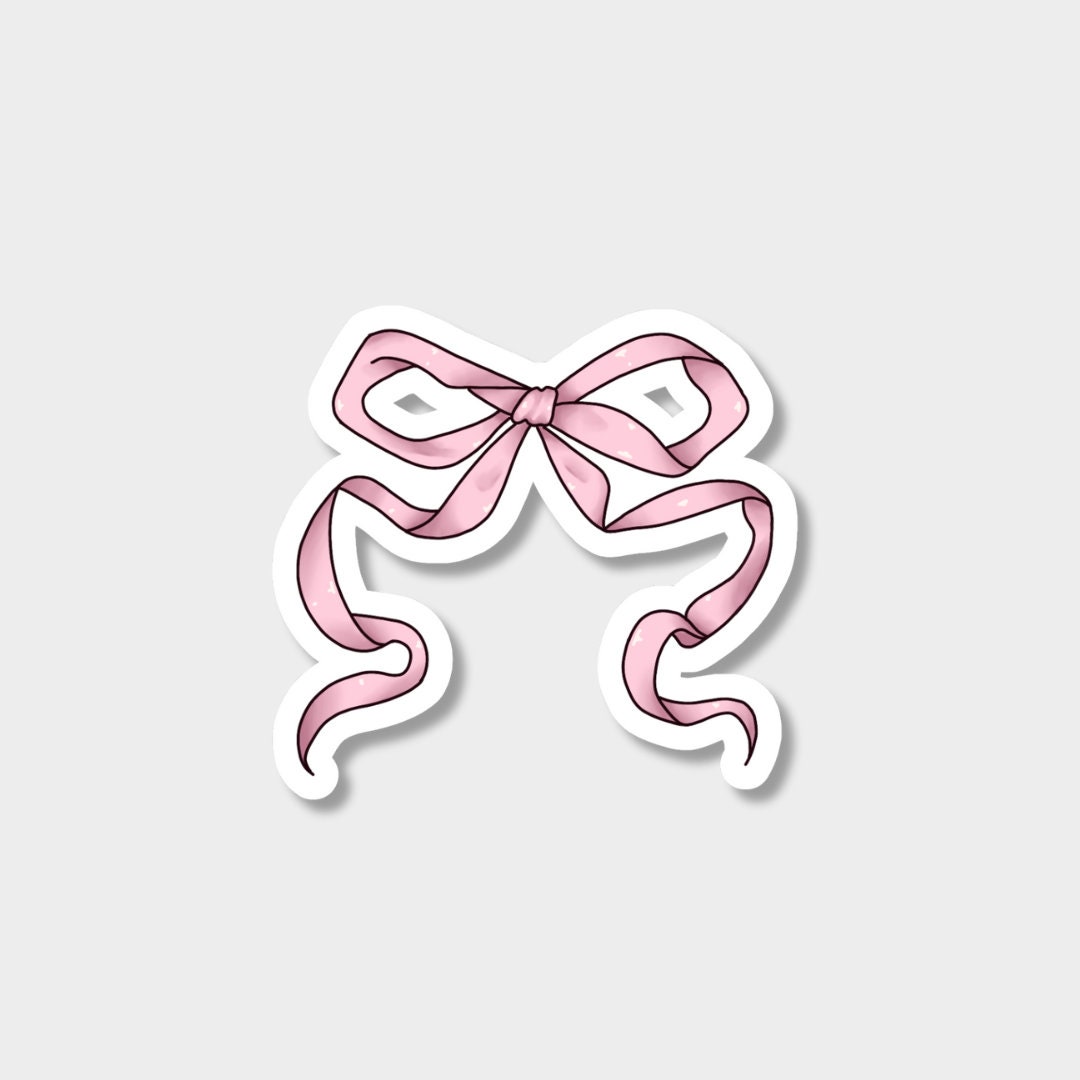 Pink Bow Sticker, Coquette Sticker, Vinyl Sticker, Waterproof Sticker  Decal, Computer Laptop Sticker, Water Bottle Sticker, Kindle Sticker 