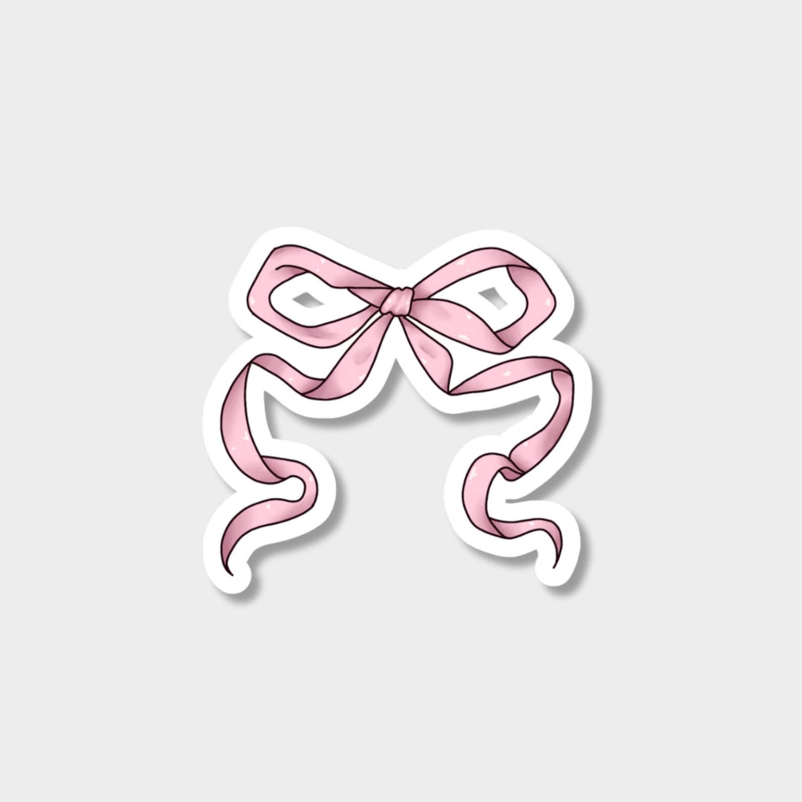 Pink Bow Sticker, Coquette Sticker, Vinyl Sticker, Waterproof Sticker