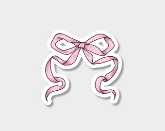 pink ribbon bow  Sticker for Sale by loveletter100