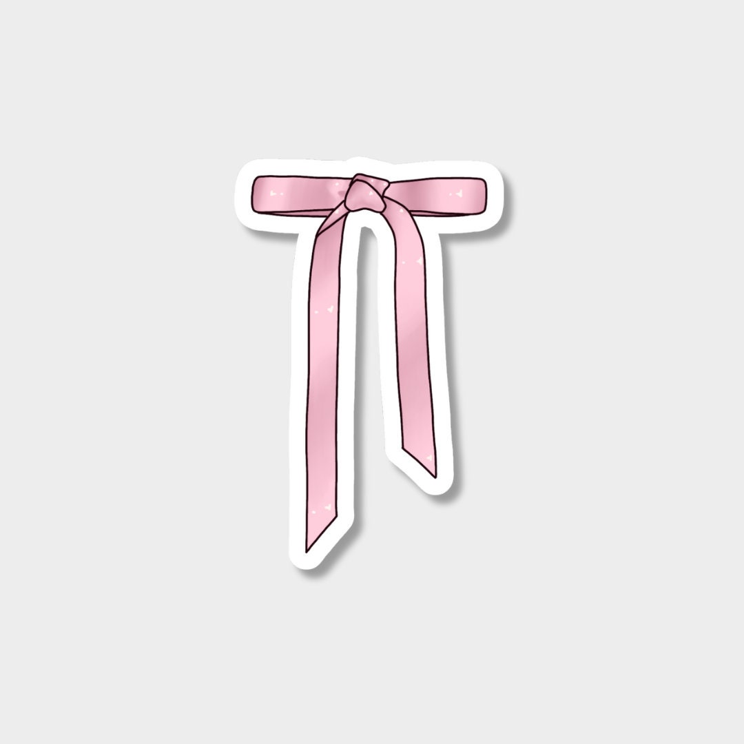 pink ribbon bow  Sticker for Sale by loveletter100