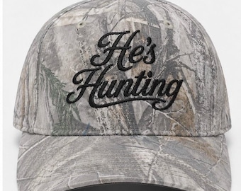 He's Hunting Snapback Hat | Brown Wood Camo & Faded Wood Camo