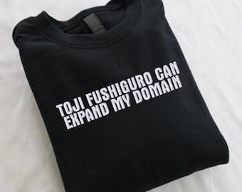 Toji Fushiguro Hoodie, Embroidered Anime Crew Neck Sweatshirt