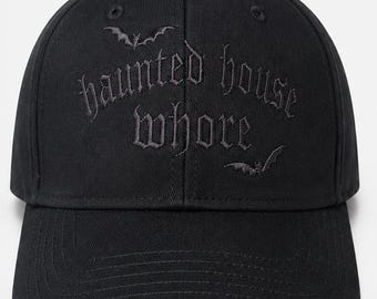 Embroidered Haunted House Whor Hats, Unisex, Adult