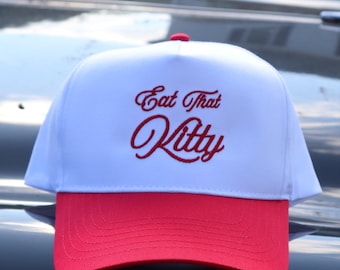 Embroidered 'Eat That Kitty' Hat, Unisex, Adult