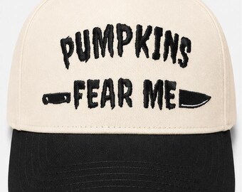 Embroidered Pumpkins Fear Me Unisex, Halloween, 5-Panel, One Size Fits Most, Snapback Cap