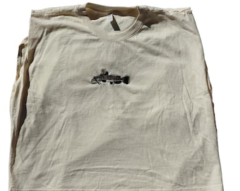 Embroidered Catfish Cropped Muscle Tee, Tank Top, Crop Fit, Unisex, Adult