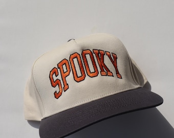 Embroidered Spooky Unisex, Halloween, 5-Panel, One Size Fits Most, Snapback Cap