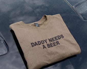 Embroidered Daddy Needs a Cig or a Bee, Short Sleeve, Modern Classic Fit, Unisex, Adult T-Shirt