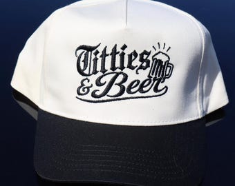 Embroidered Tit and Beer Hat, Unisex, Adult