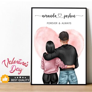 Impresión de pareja personalizada Impresión de regalo para parejas Regalo de Navidad para novia Impresión para su novio Regalo de pareja personalizado Regalo de aniversario