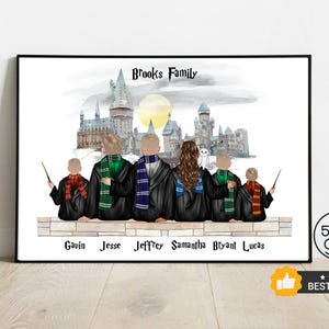 Impressão personalizada da escola de mago mágico para melhor amiga - Família - Bestie - Natal - Impressões digitais