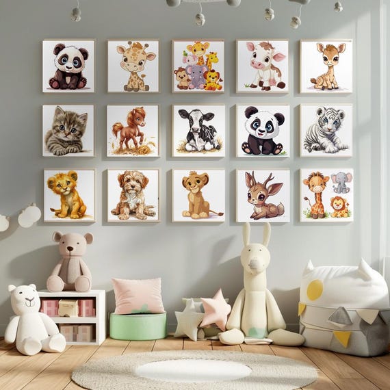 かわいい牛のアートプリント、素朴なファームハウス風インテリア 