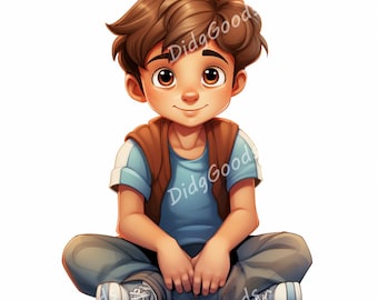 Paquete de imágenes prediseñadas de niños, ilustraciones PNG divertidas, arte infantil adorable, gráficos para niños, decoración imprimible, creación de tarjetas, descarga digital.