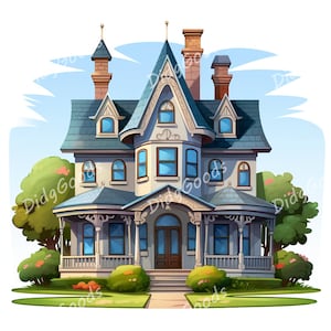 Huis clipart bundel 20 hoge kwaliteit JPG's, 4267x4267 pix, 300 DPI, digitale download, kaart maken, digitale papierkunst