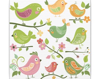Colorful Bird Art Canvas Print | Whimsical Wall Decor, Nature Lover Gift, Home Aesthetic, Vibrant Art for Kids Rooms, Spring Decor
