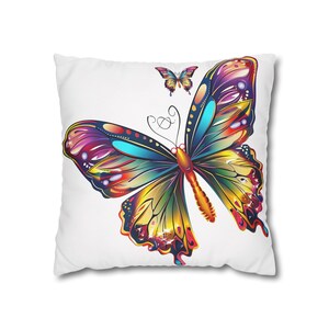 Vibrant Butterfly Pillow, Colorful Home Decor, Gift for Nature Lovers, Boho Room Accent, Unique Pillowcase for All Occasions, Butterfly Art