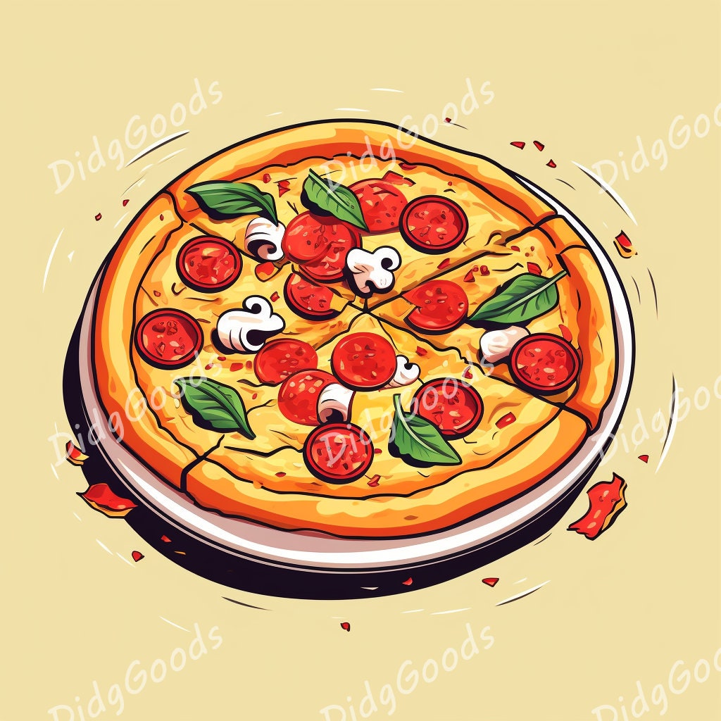 Pizza Clipart Bundle 15 High Quality Jpgs, Digital Download, Card ...