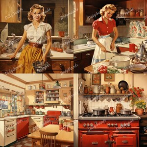 Vintage Kitchen Clipart Bundle 36 High Quality Pngs 3200x3200 Pix, 300 ...