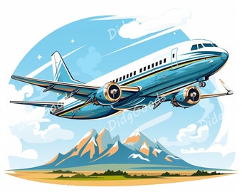 Plane Clipart Bundle, Aviation JPGs (Digital Download)