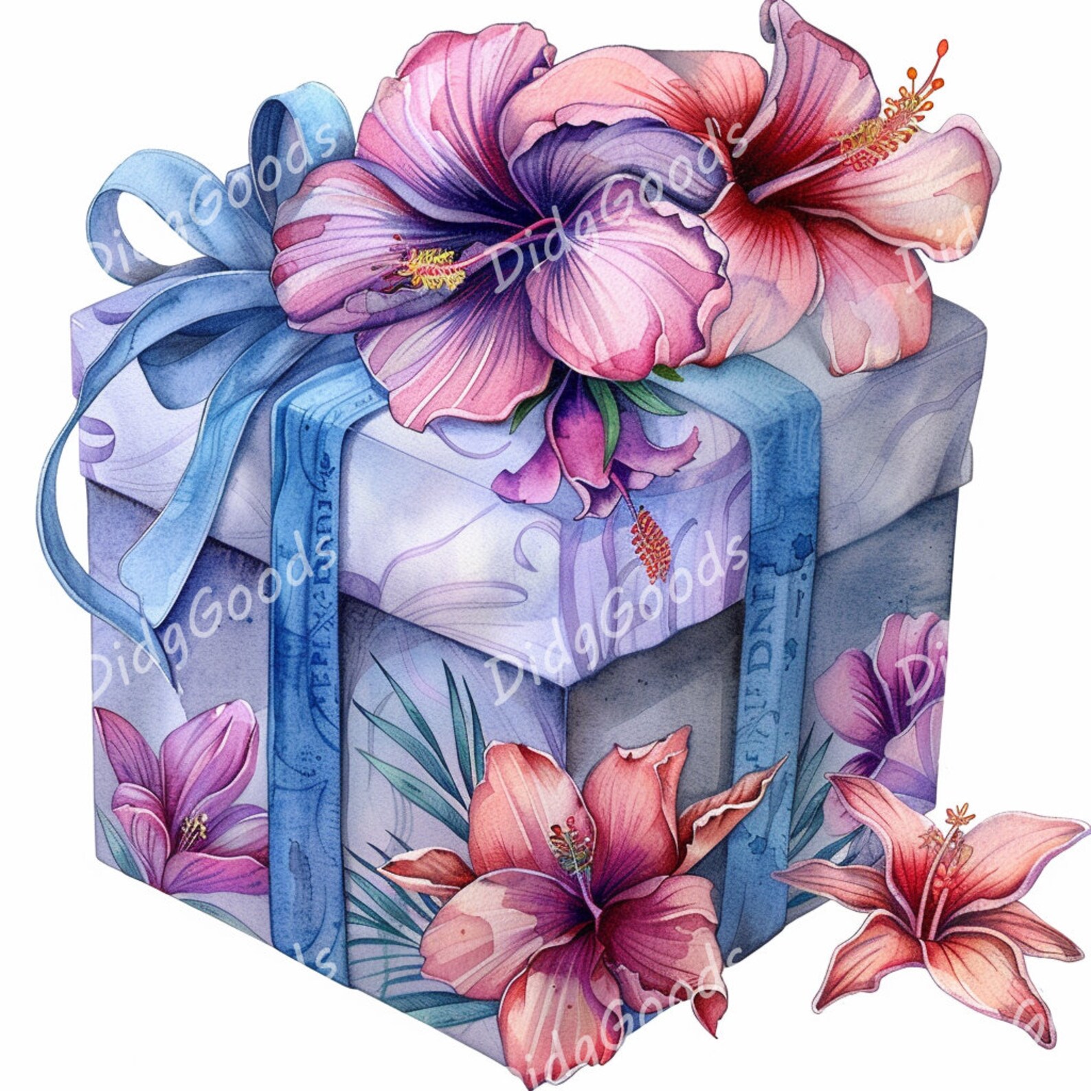Watercolor Presents Clip Art, Bright Gift Boxes Clip Art, Giftbox Clip ...