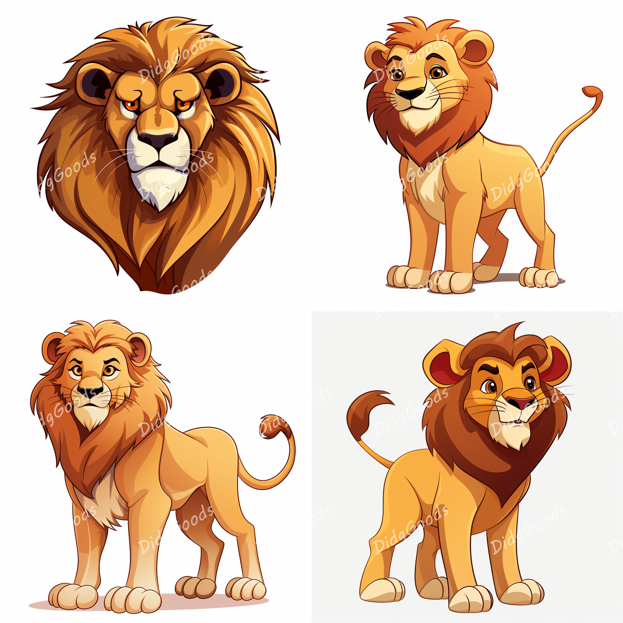 Lion Clipart Bundle 28high Quality Pngs, 4000x4000 Pix, 300 DPI ...