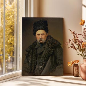 Taras Shevchenko - retrato de Ivan Kramskoi, Тарас Шевченко портрет, Кобзар, Kobzar, arte cultural ucraniano, Canvas Wrap, Matte Paper Poster