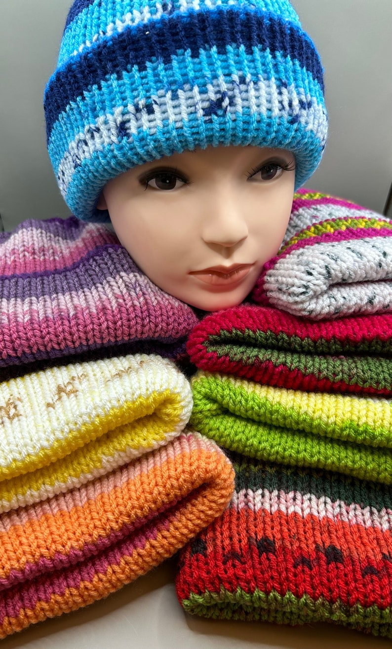 Handmade Children's Juicy Fruit Winter Toque - Fun and Bright Knit Hat ...