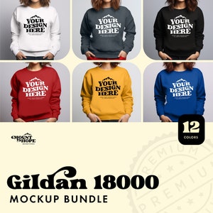 Gildan 18000 Sweatshirt Mockup Bundle, G180 Crewneck Mockup Bundle, Mockup, Gildan Sweatshirt Mock, Crewneck Bundle, Gildan 18000 Mockup
