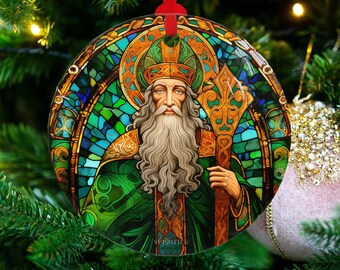 Saint Patrick, décoration de Noël en verre, décoration de la Saint-Patrick, décoration de la Saint-Patrick, décoration de Noël chrétienne