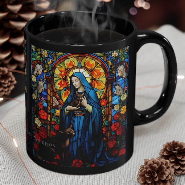 St Gertrude van Nijvel heiligen koffiemok, St Gertrude van Nijvel koffiemok, heiligen mok, christelijke mok, geloof mok