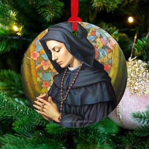 Adorno navideño de cristal de Santa Isabel Ana Seton, Adorno navideño de cristal de Santa Isabel Ana Seton, Adorno navideño de Santa Isabel Ana Seton, Cristiano