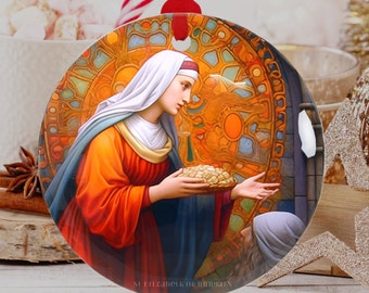 St Elizabeth Of Hungary, Christmas Glass Ornament, St Elizabeth Of Hungary Glass Ornament,St Elizabeth Of Hungary Christmas Ornament, Christ