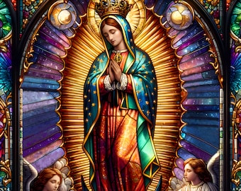 聖ミカエル大天使、天使、ステンドグラス、デジタルアート、デジタル