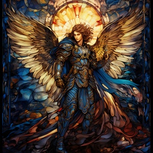 Saint Michel Archange, Ange, Vitrail, Art numérique, Téléchargement numérique, Chrétienne, Catholique