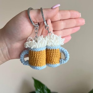 Beer mug matching keychains | Cute gift for couples or best friends | Crochet matching keychains  |  Gift for Beer lovers  | Gift for him