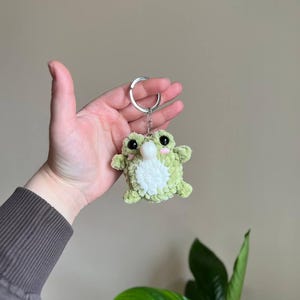 Gehaakte kikker sleutelhanger - zeepbel knijpspeeltje voor stressverlichting, bellenblaaskikker, fidget sleutelhanger, kawaii kikker sleutelhanger, cadeau kikker minnaar