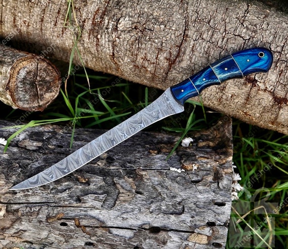 Handmade Damascus Steel Fillet Knife: Fishing Gift