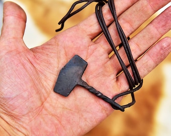 Hand Forged Viking Knife Pendant: High Carbon Steel Necklace